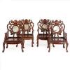 Four Chinese Rosewood Armchairs with marble back