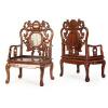 Four Chinese Rosewood Armchairs with marble back - 2