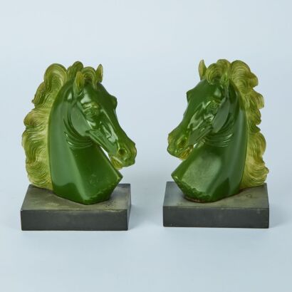 A Pair of Mid-Century Horse Head Book Ends A/F