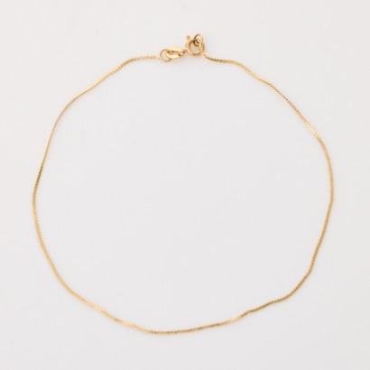 9ct Yellow Gold, 24cm, Fine 'S' Link Anklet