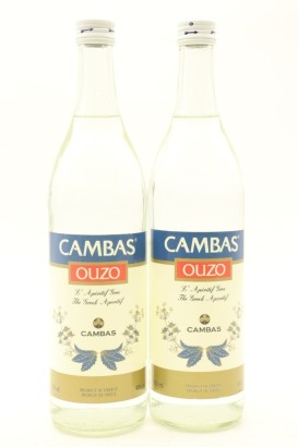 (2) Cambas Ouzo, Greece, 40% ABV, 700ml