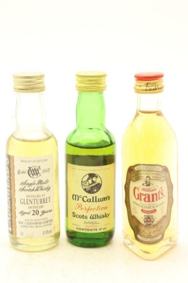 (1) Scotch Whisky Miniature, 3 Bottles Sold as One Lot