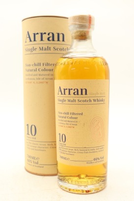 (1) Arran 10 Year Old Single Malt Scotch Whisky, 46% ABV