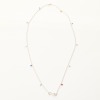 18ct White Gold, 51cm Multi-Gemstone Fine Cable Link Necklace - Near new - 2