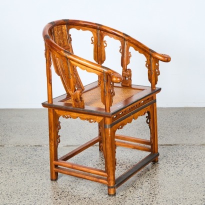 A Chinese Hardwood Horseshoe-back Armchair