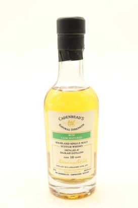 (1) Cadenhead's Balbair Rum Cask Matured 10 Year Old Single Malt Scotch Whisky, 60% ABV, 200ml