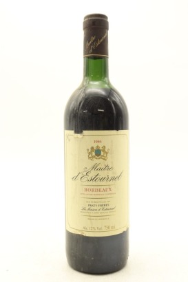 (1) 1986 Maitre d'Estournel Rouge, Bordeaux (MS) (TOL)