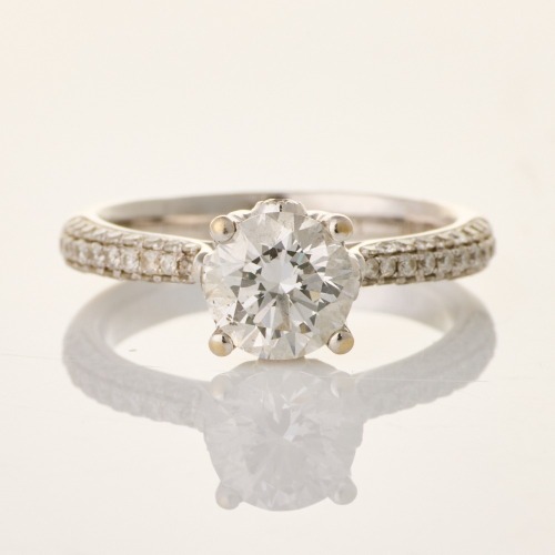 18ct White Gold, .90ct /.47ct Diamond Ring, GIA Certified
