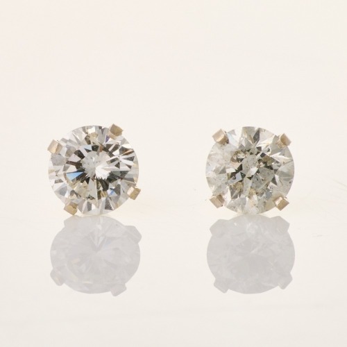 14ct White Gold, 1.00ct Diamond Stud Earrings