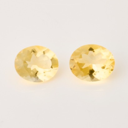 Pair of Loose, 8.64ct, Oval Mixed Cut Citrines