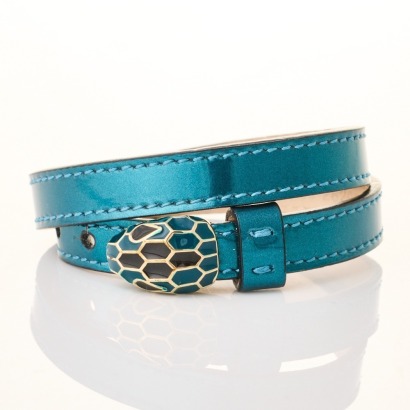 Bvlgari, Serpenti Forever Leather Enamel Bracelet with Box
