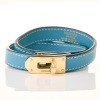 Herm&egrave;s, Kelly Double Tour Blue Wrap Bracelet with Box