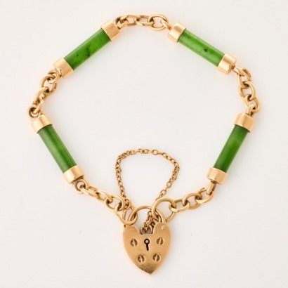 9ct Rose Gold, NZ Colonial Pounamu Bracelet