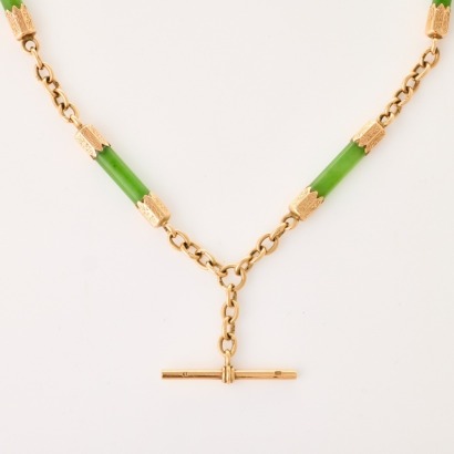 9ct Rose Gold, NZ Colonial Pounamu Necklace
