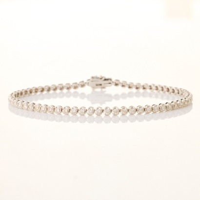 9ct White Gold, 1.24ct Diamond Tennis Bracelet