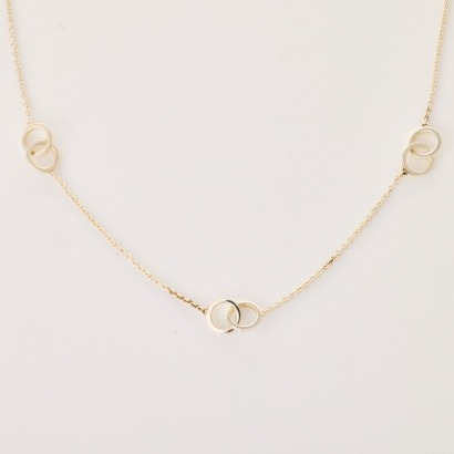 Tiffany & Co., 1837 Sterling Silver Interlocking Circles Necklace with Box