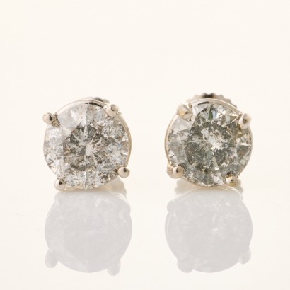 14ct White Gold, 2.59ct Diamond Stud Earrings