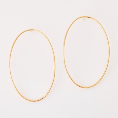 15ct Yellow / Rose Gold, Charlotte Penman, Modern Hoop Style Earrings