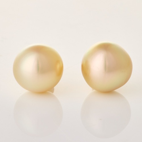 14ct Yellow Gold, 12mm South Sea Pearl Earrings
