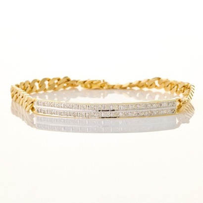 18ct Yellow Gold, Modern, .33ct Diamond Bracelet