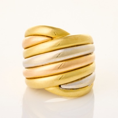18ct Yellow / White / Rose Gold, Wide Dress Ring