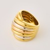 18ct Yellow / White / Rose Gold, Wide Dress Ring - 2