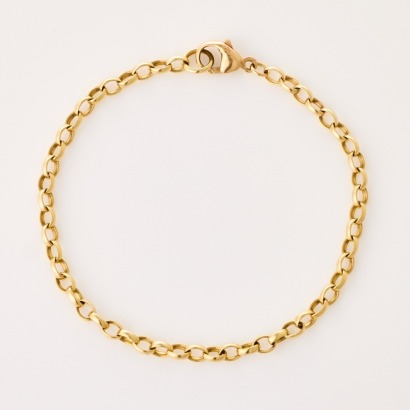 9ct Yellow Gold, 17.5cm Belcher Link Bracelet