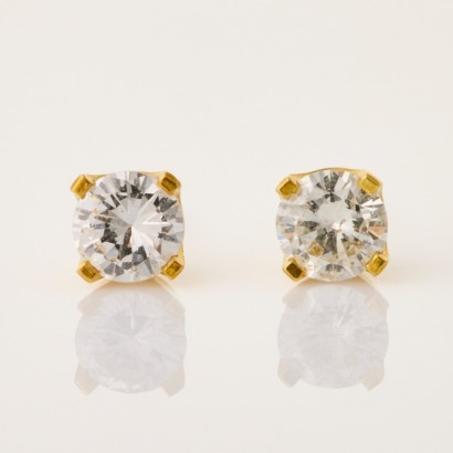 18ct Yellow Gold, .60ct Brilliant Cut Diamond Stud Earrings