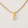 18ct Yellow / White Gold .18ct Diamond Solitaire Pendant on 42cm, 9ct Yellow Gold Snake Chain