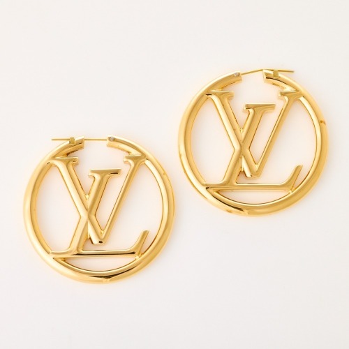Louis Vuitton, LV Gold-Tone Fashion Hoop Earrings with Pouch