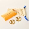 Louis Vuitton, LV Gold-Tone Fashion Hoop Earrings with Pouch - 2