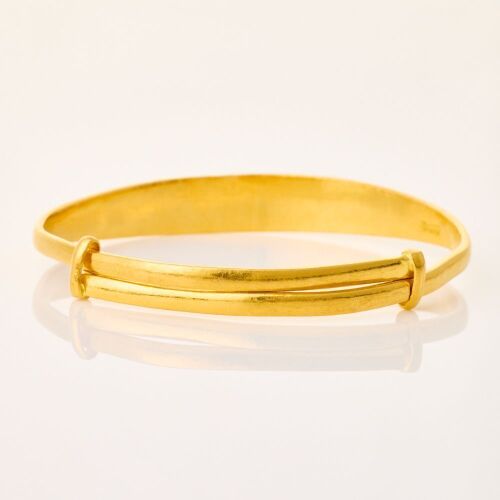 24ct Yellow Gold, Solid Adjustable Bangle