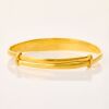 24ct Yellow Gold, Solid Adjustable Bangle