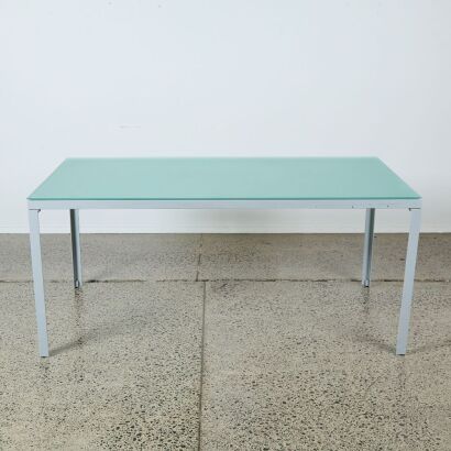 A Michael Draper Steel and Glass Table