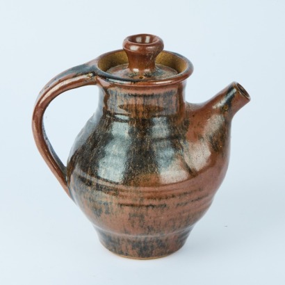 A Maroon Glazed Lidded Coffee Pot
