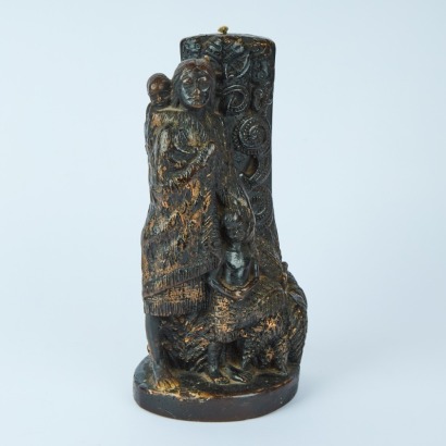 A Vintage Decorative Maori Carved Wax Candle