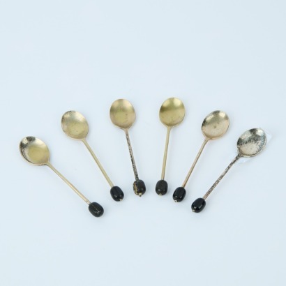 A Set of Six Vintage Coffee Bean Spoons