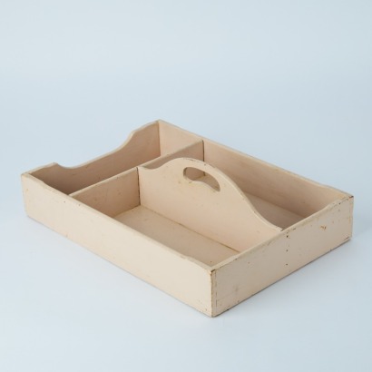 A Vintage Pink Wooden Cutlery Tray