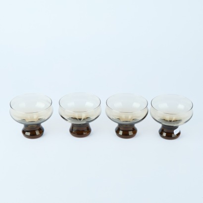 A Set of Four Smoked Parfait Glasses