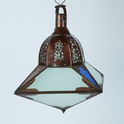 A Turkish Stained Glass Hanging Lampshade