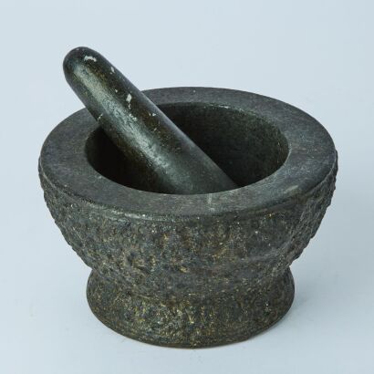 A Heavy Stone Mortar and Pestle