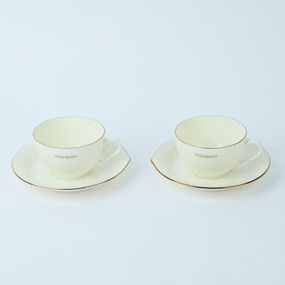 A Pair of Yves Saint Laurent Hamaka International Cups & Saucers