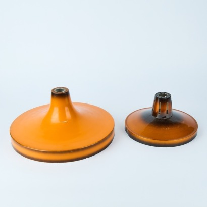 A Pair of Retro Enamel Lampshades