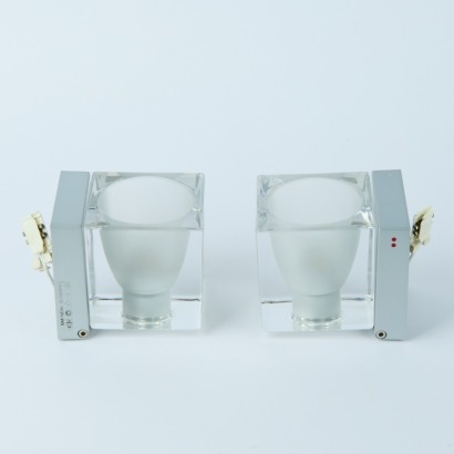 A Pair of Cubetto D28 Wall Lights by Pamio Design for Fabbian Lighting