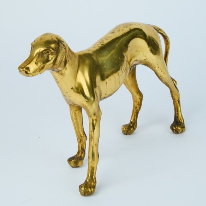 A Brass Dog Statue