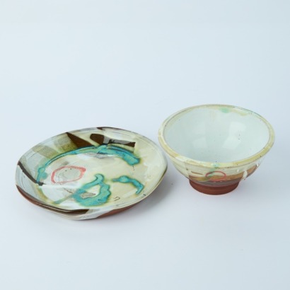 A Brendon Adams Plate and Bowl