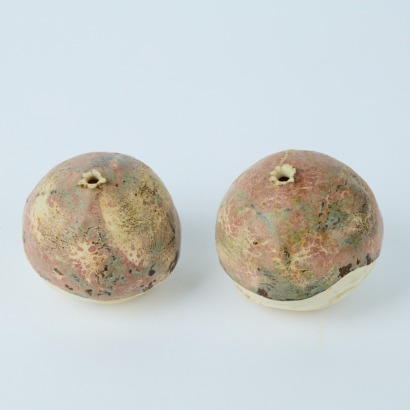 A Pair of Raku Bud Vases