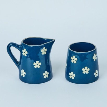 An Enamelled Aluminium Jug and Bowl
