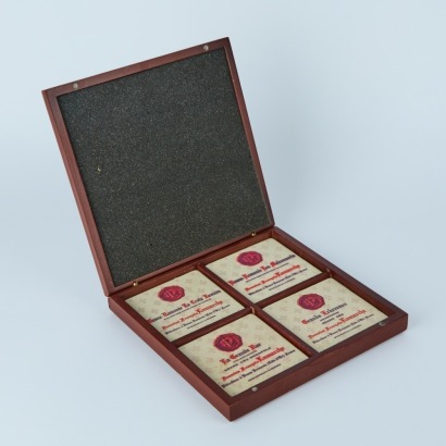 A Set of Four Marble Wine Coasters