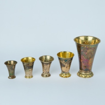 A Collection of Five EPNS Vases